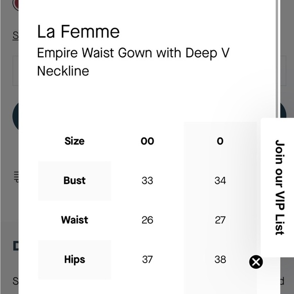 La Femme Empire waist deep v neckline gown size 20. NWT - Picture 4 of 11